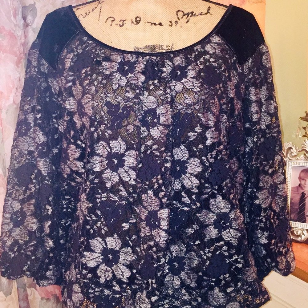 Lace and Velvet Top